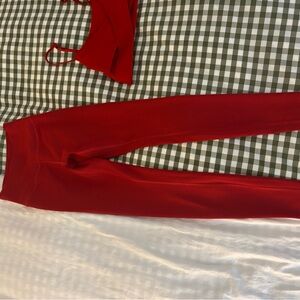 ALO Yoga Vibrant Red Activewear Set, AIRLIFT full length leggings